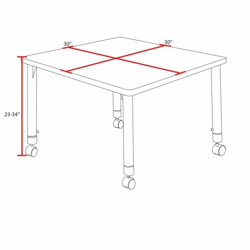 Square Mobile Table & 4 Stack Chairs M8303