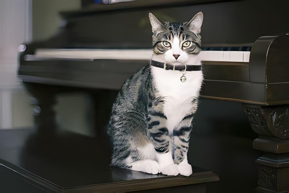 Pink Leather Cat Collar with Bell U6369