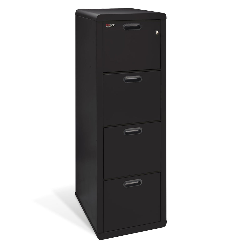 Black 4 Drawer Fire Rated File Cabinet T7061