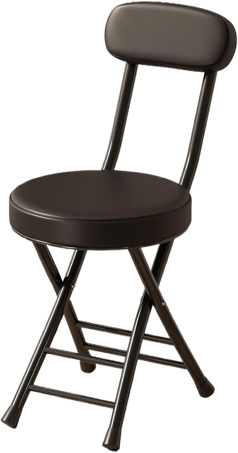 Folding Bar Stool with Backrest 18 inch Black H8275