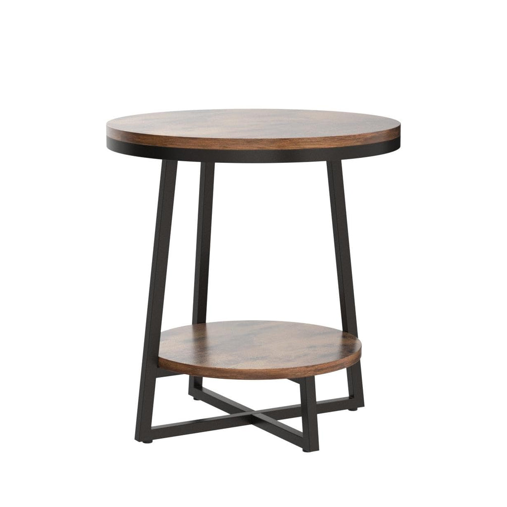 2 Tier Round End Table with Storage Shelf H41168