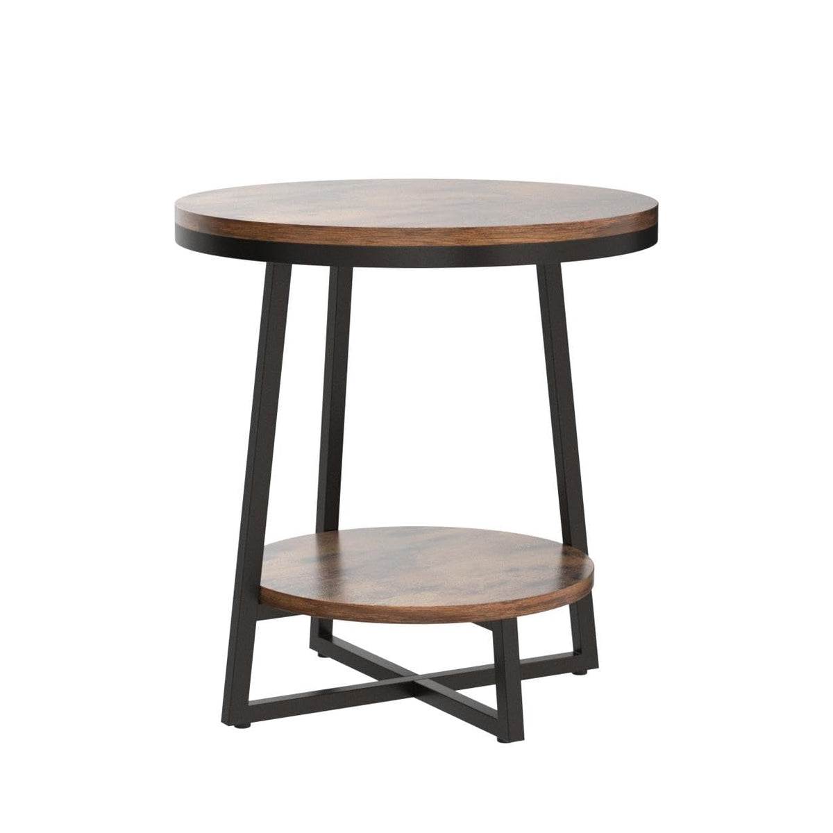 2 Tier Round End Table with Storage Shelf H41168