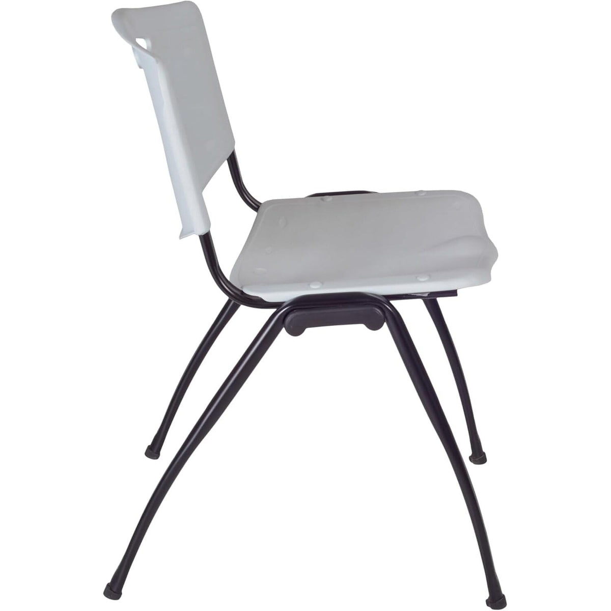 42" Round Breakroom Table with 4 Grey Stack Chairs I4131