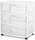 Plastic Storage Drawer Cart with 3 Clear Drawers with Wheels A7497