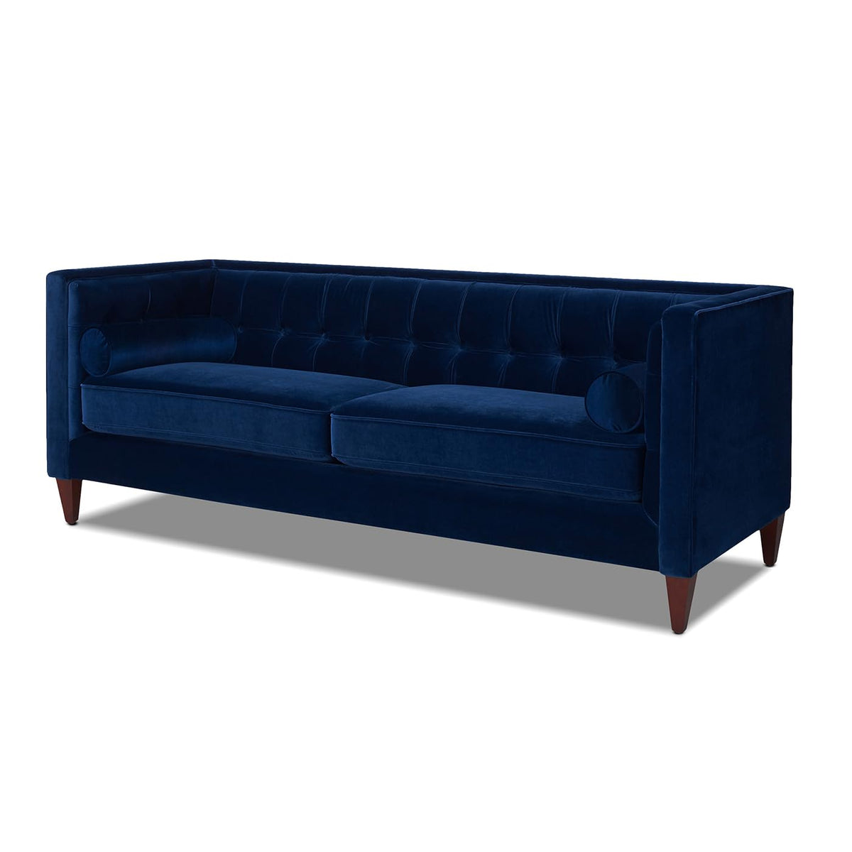 Navy Blue Velvet Tufted Sofa W79543