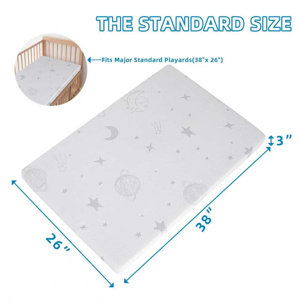 Pack and Play Mattress Pad 38"x26"x3" Dual-Sided V684939