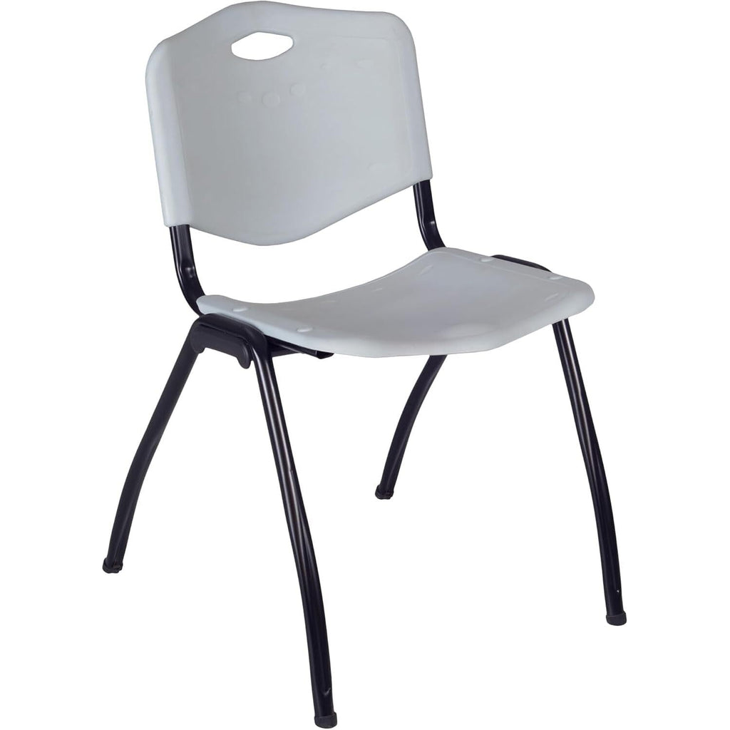 42" Round Breakroom Table with 4 Grey Stack Chairs I4131
