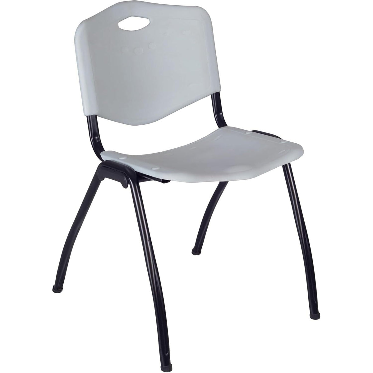 42" Round Breakroom Table with 4 Grey Stack Chairs I4131