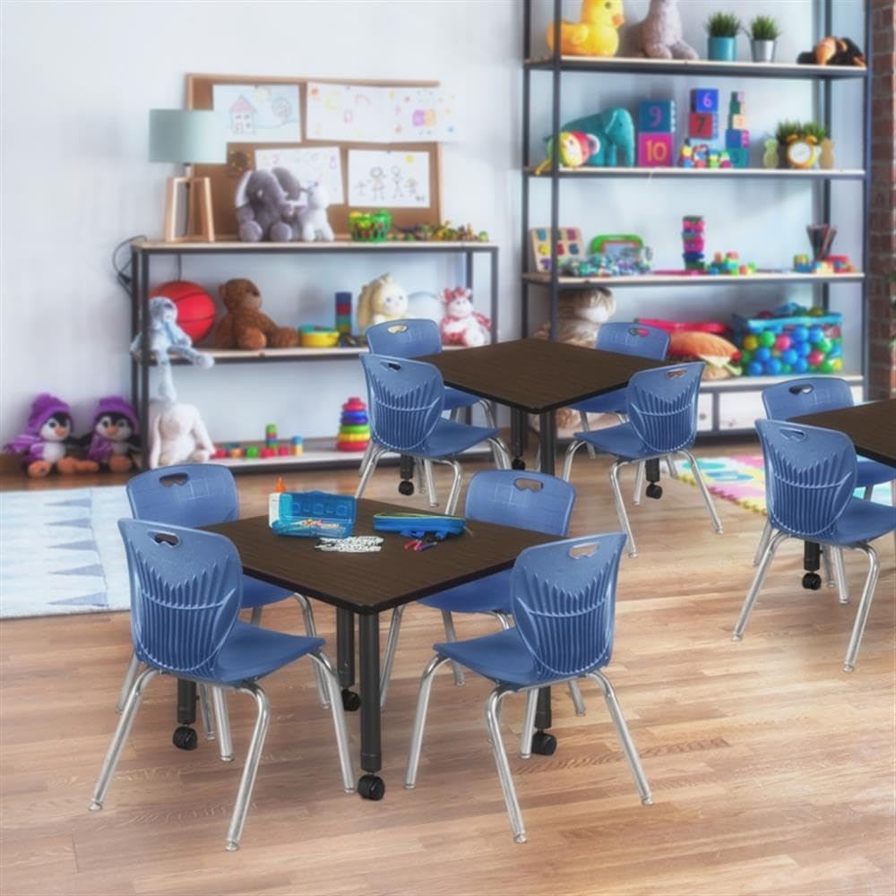 Square Mobile Table & 4 Stack Chairs M8303