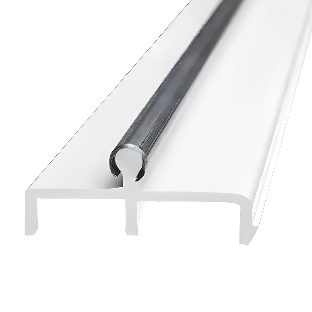Vinyl Sliding Door Track with Stainless Steel Cover White 72 Inches H77668