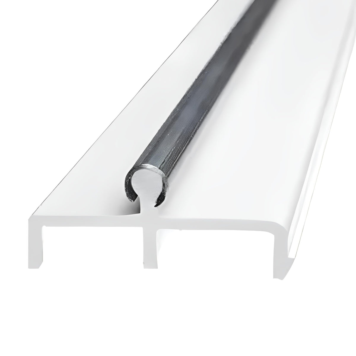 Vinyl Sliding Door Track with Stainless Steel Cover White 72 Inches H77668