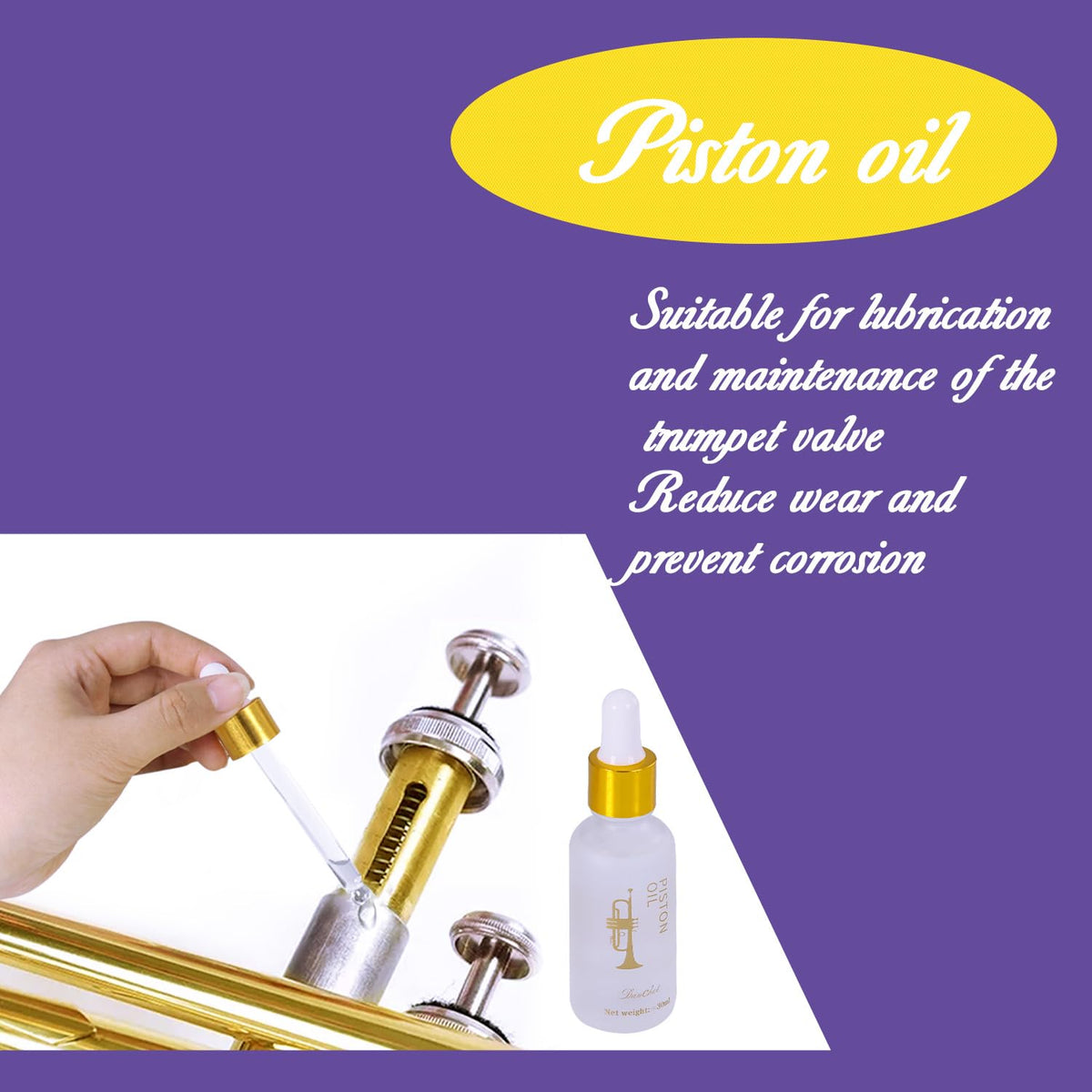 Trumpet Cleaning and Maintenance Kit with Valve Oil, Cork Grease, Cleaning Cloth, Mouthpiece, Cleaning Brush, Gloves J5153