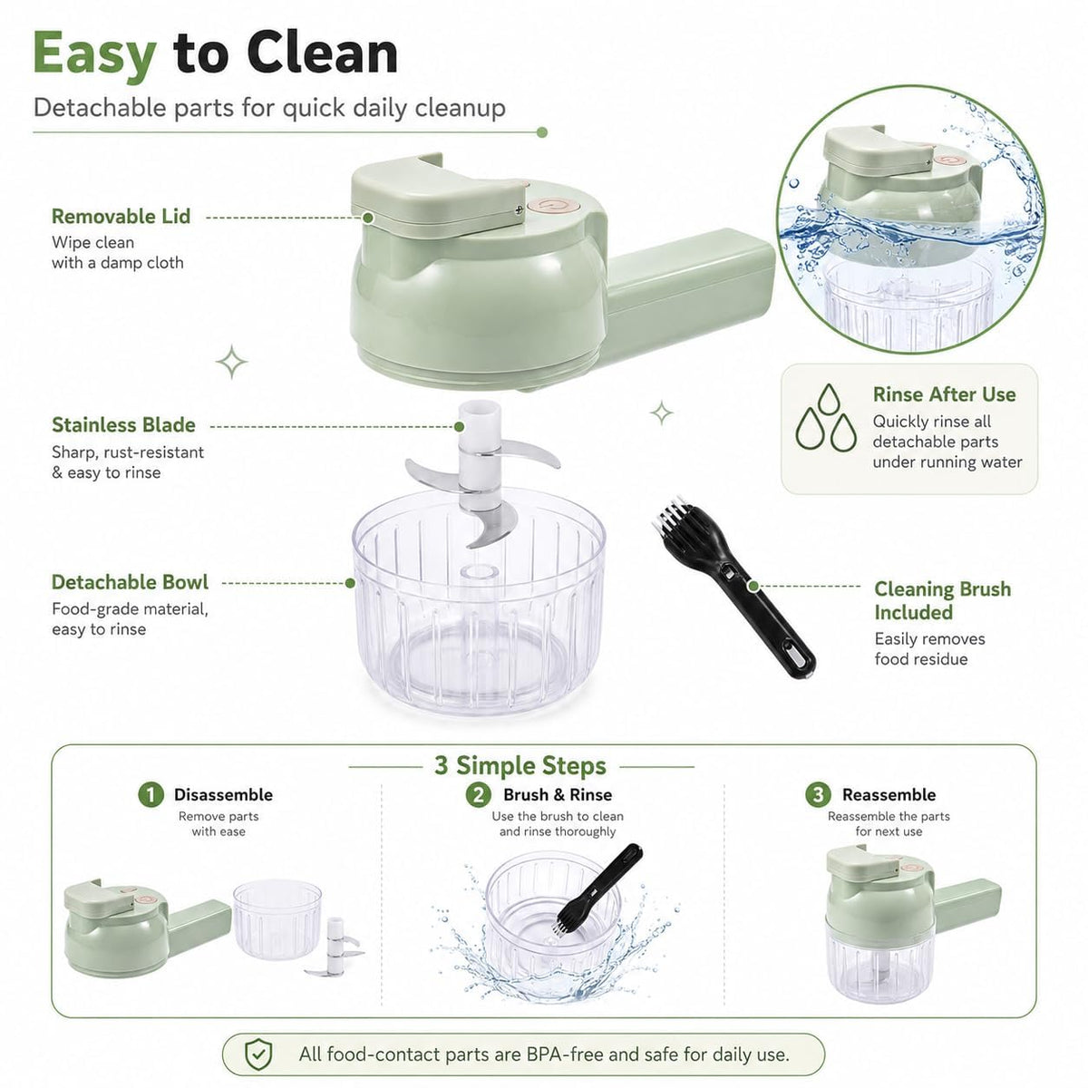 Electric 5-in-1 Handheld Vegetable Chopper Y8710