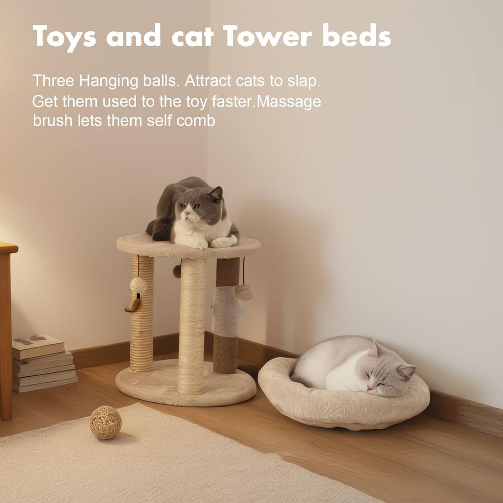 Small Cat Tree with Scratching Post and Soft Bed L866849