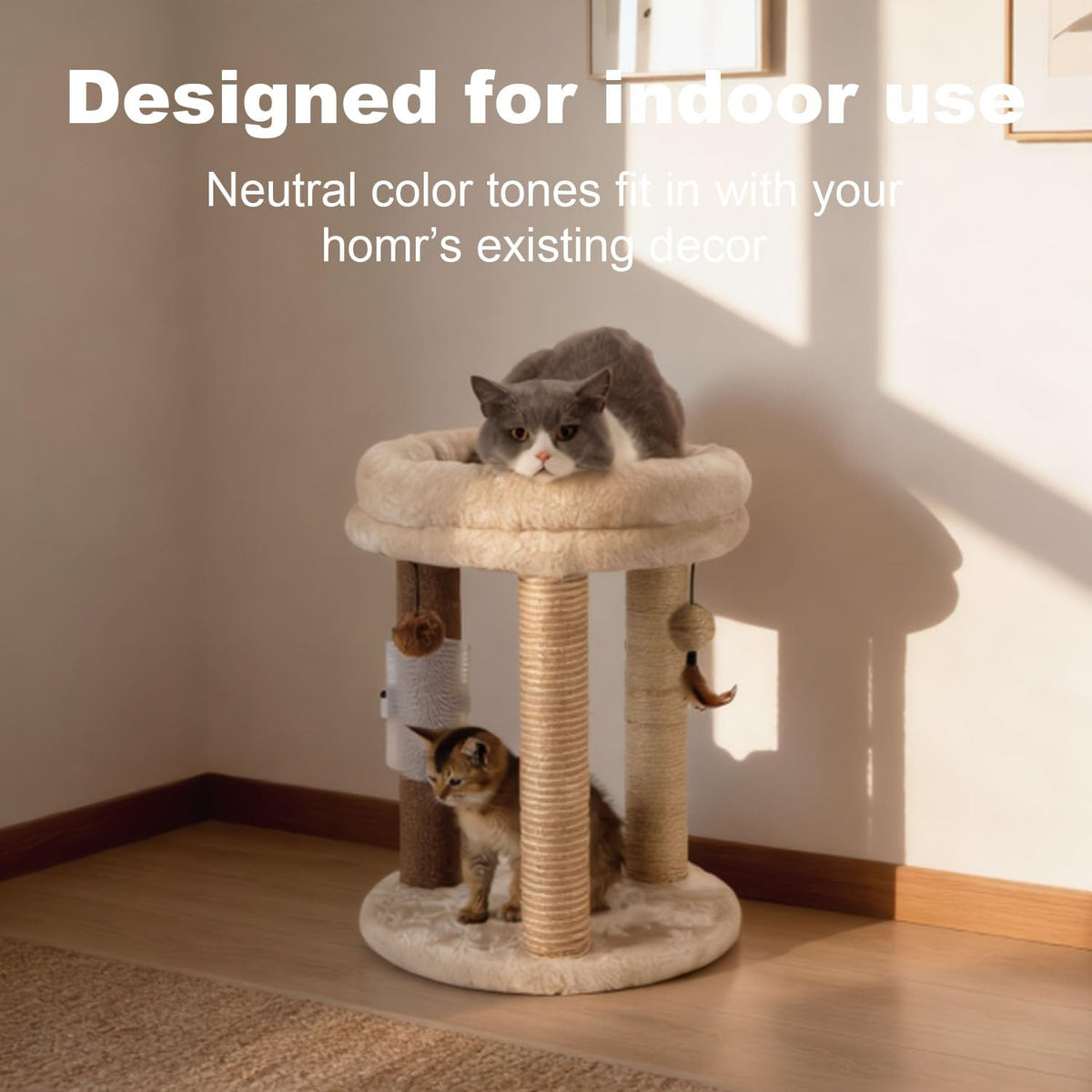 Small Cat Tree with Scratching Post and Soft Bed L866849