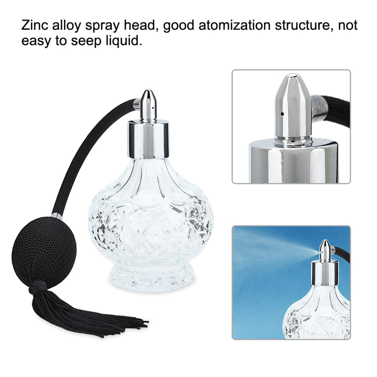 Glass Perfume Bottle Refill Spray Bottle Atomizer 80ml Q53470