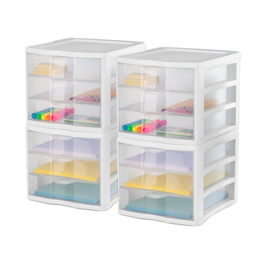 Wide 3-Drawer Storage Unit 4-Pack O436622