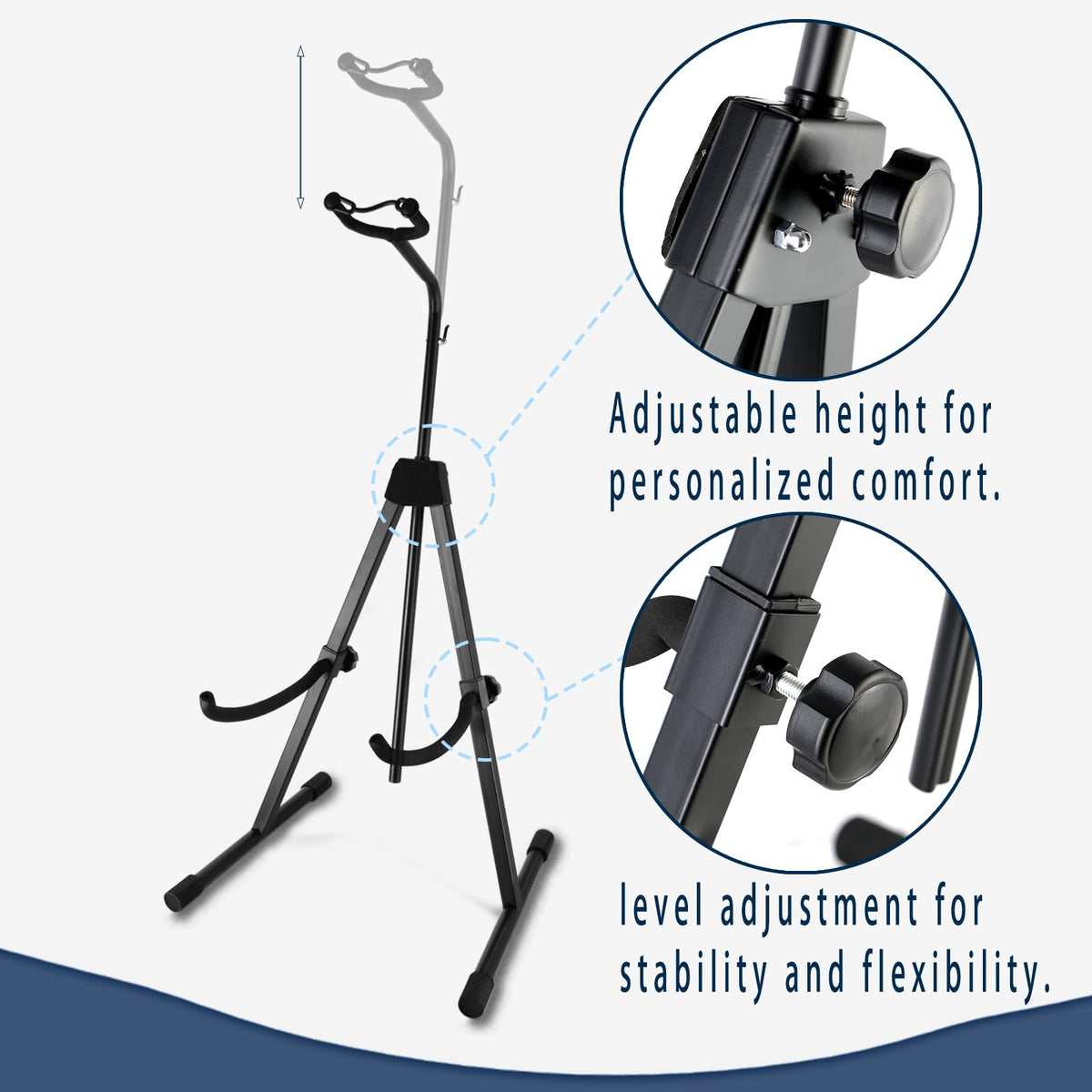 Double Bass Stand, Sturdy and Portable Upright Bass, Black A43268