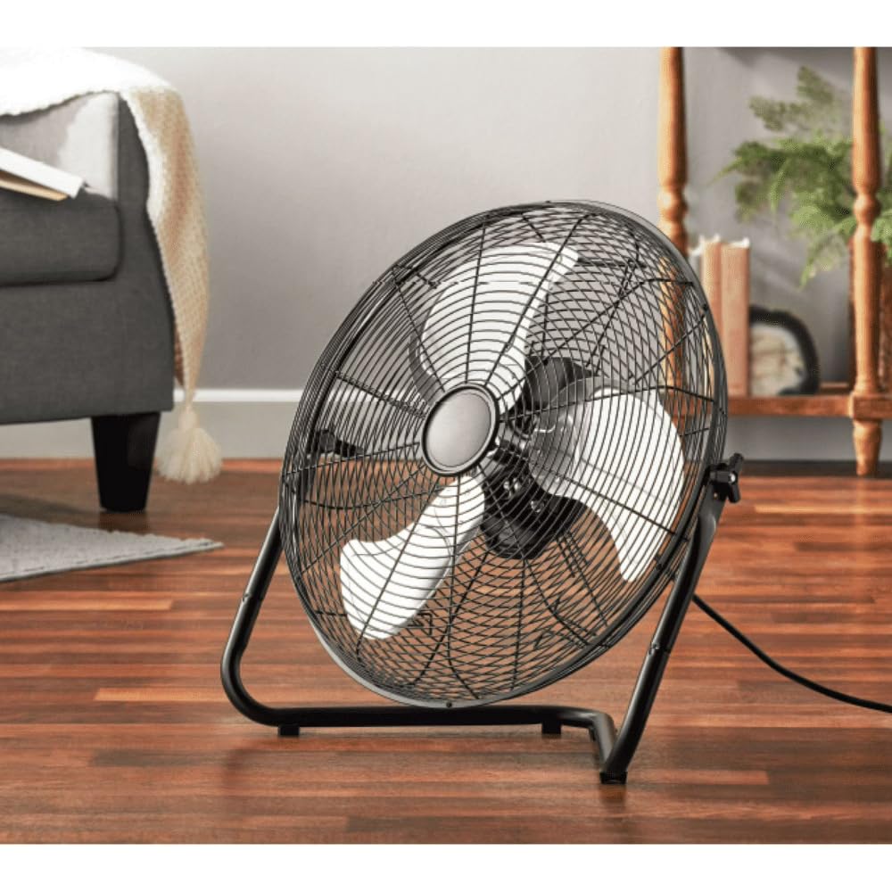 20 Inch 3-Speed Black Metal Floor Fan C8773
