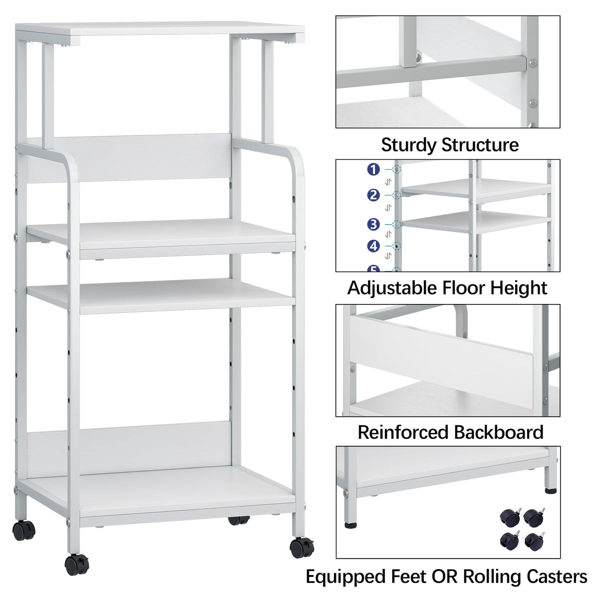 4-Tier Printer Stand with Storage Shelf V51181