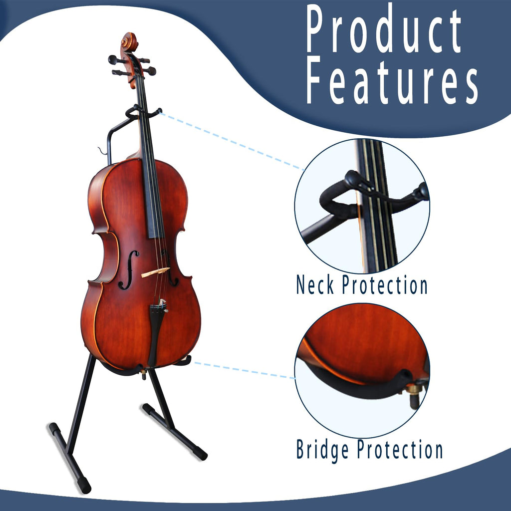 Double Bass Stand, Sturdy and Portable Upright Bass, Black A43268