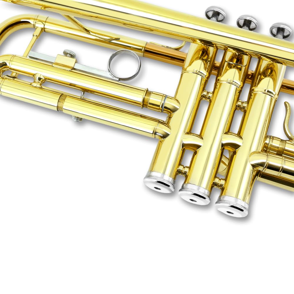 Standard Trumpet Set with Carrying Hard Case, 7C Mouthpiece, Cleaning Cloth and Gloves M472