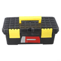 10 Inch Plastic Toolbox with Dual Layer Organization and Secure Latch, Black M68262