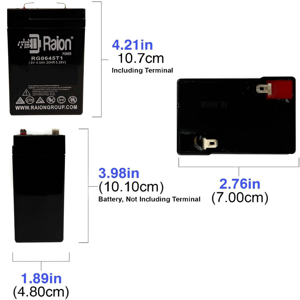 6V 4.5Ah Replacement SLA Battery - 12 Pack H4495