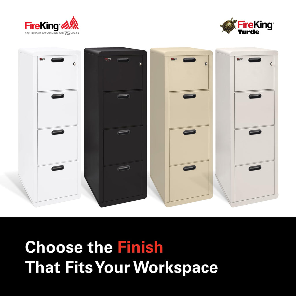 Black 4 Drawer Fire Rated File Cabinet T7061