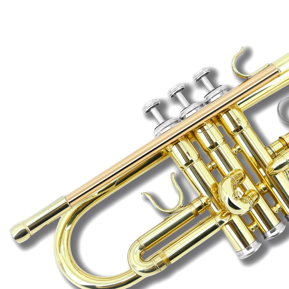 Standard Trumpet Set with Carrying Hard Case, 7C Mouthpiece, Cleaning Cloth and Gloves M472