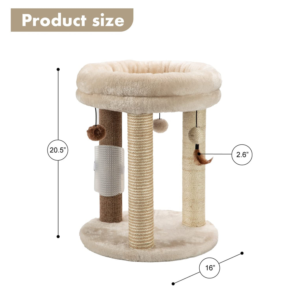 Small Cat Tree with Scratching Post and Soft Bed L866849