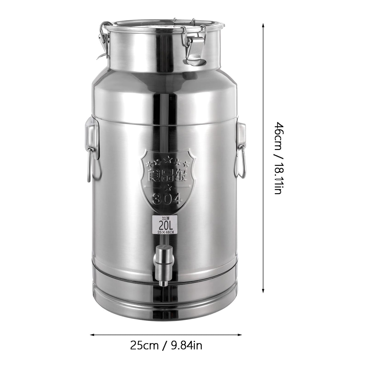Stainless Steel 20L Milk Can with Faucet L796