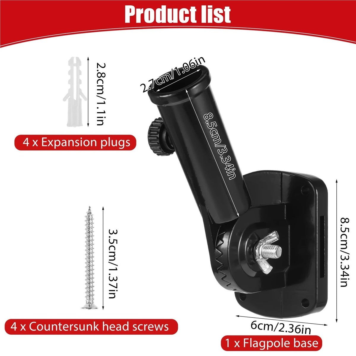 Heavy Duty Flag Pole Holder Bracket H25007