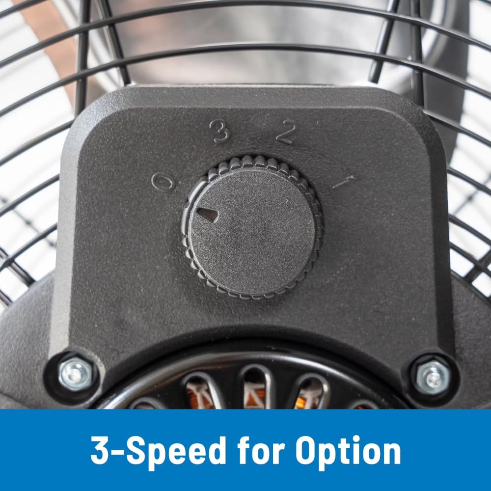 20 Inch 3-Speed Black Metal Floor Fan C8773