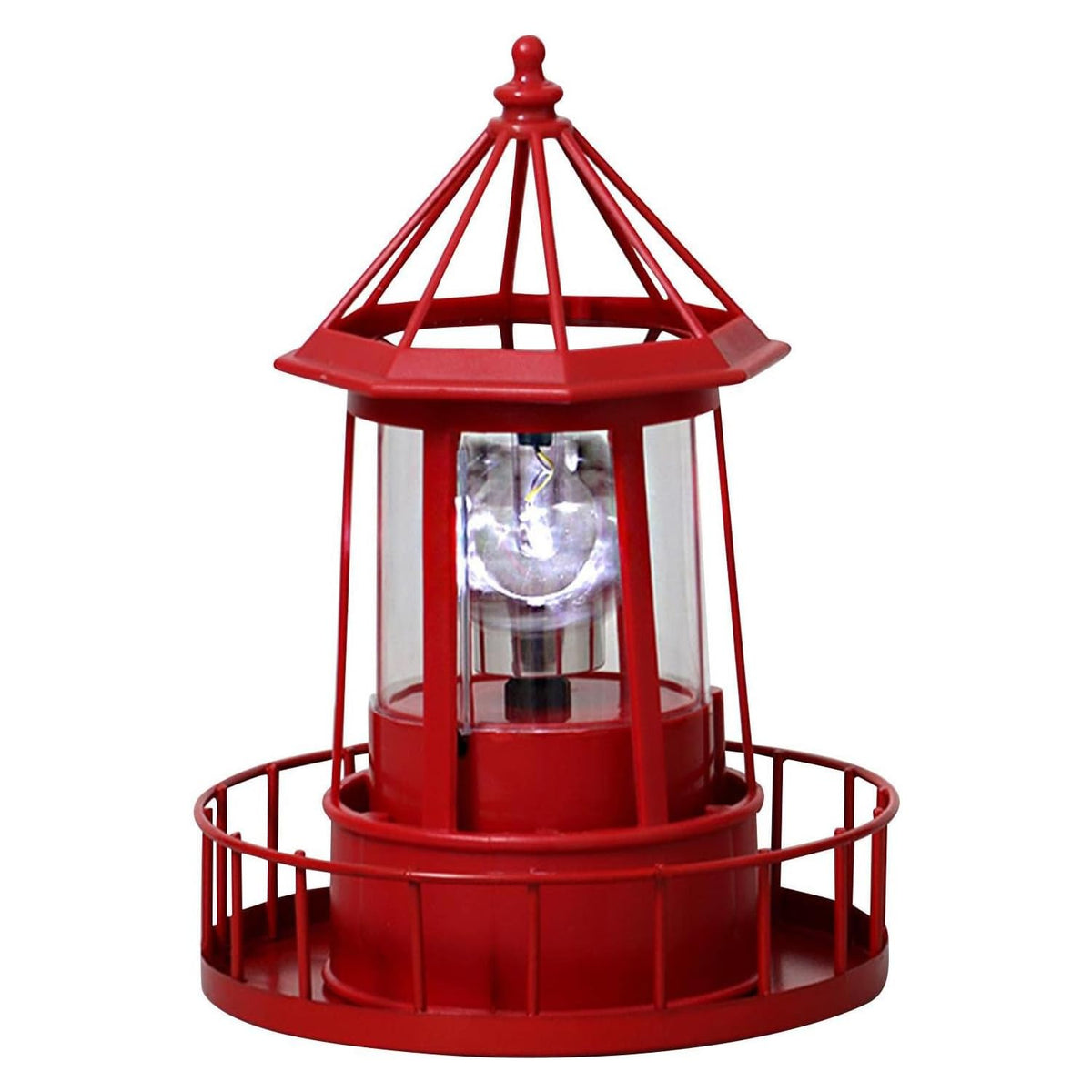 Waterproof Rotating Solar Lighthouse Statue O32758
