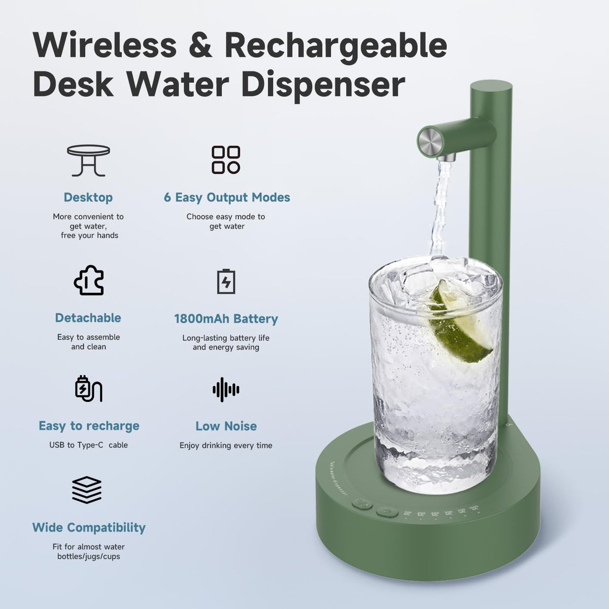 Desktop 5 Gallon Water Dispenser with USB-C Charging U573