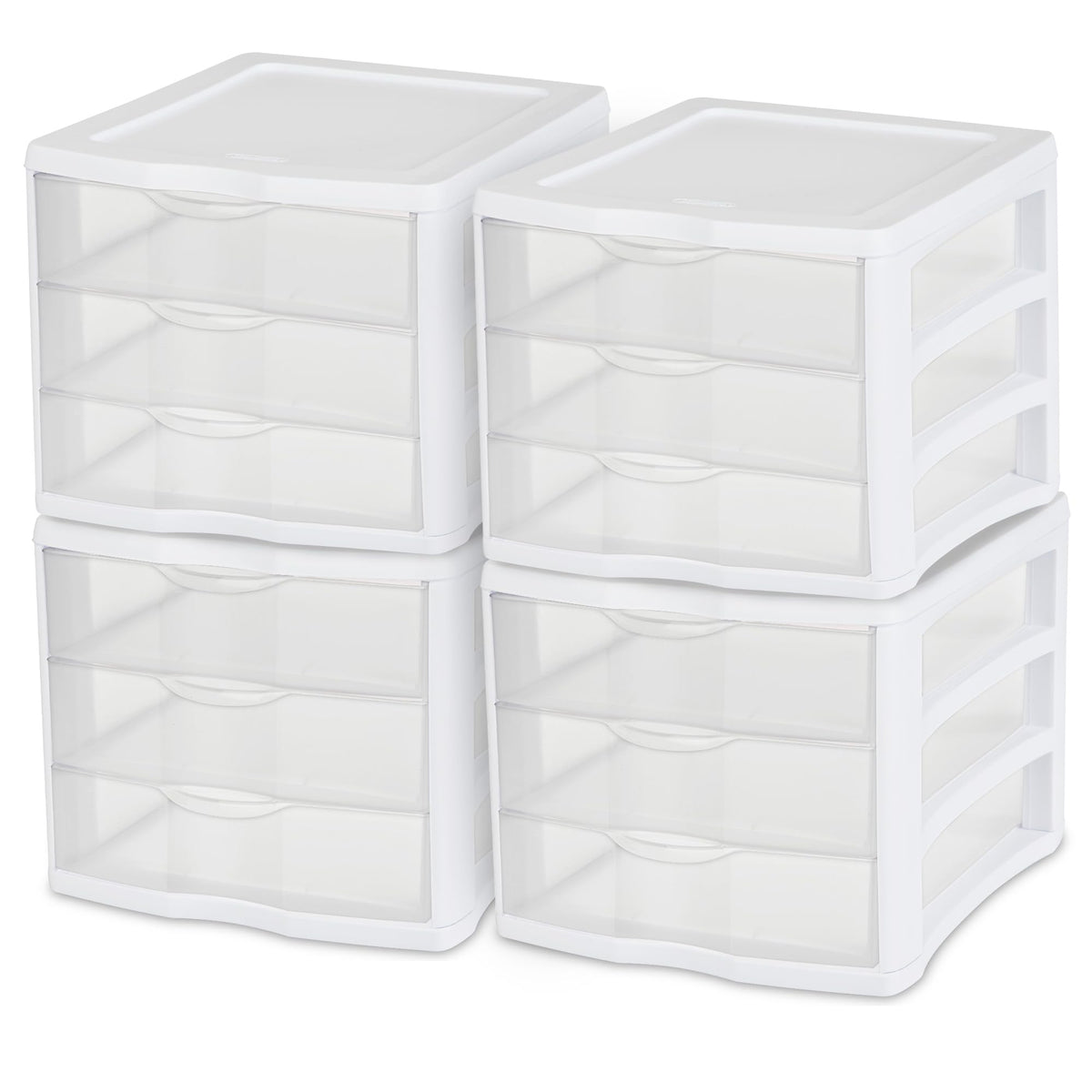 Wide 3-Drawer Storage Unit 4-Pack O436622