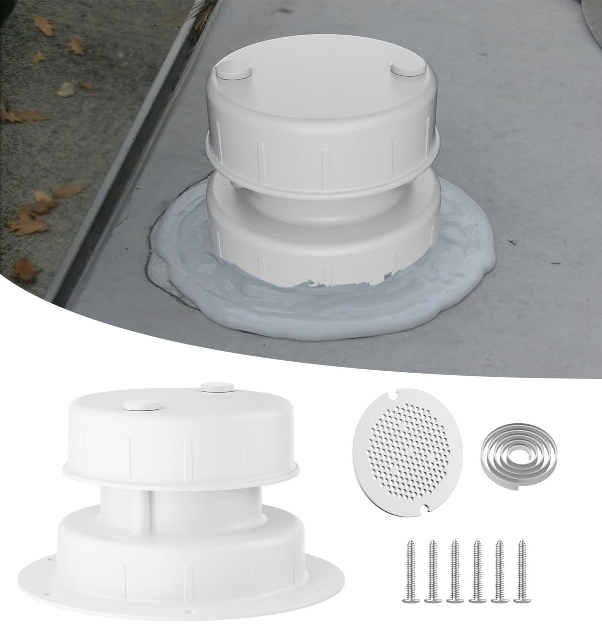 Aluminum RV Sewer Vent Cap with Screen U7718