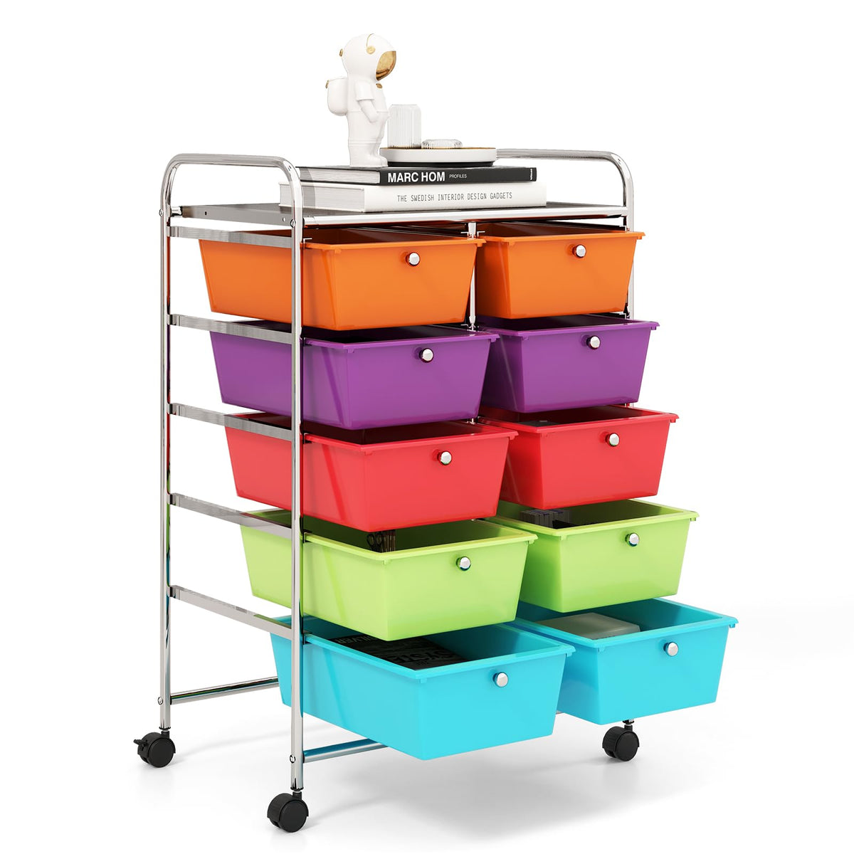 10 Drawer Rolling Storage Cart O87079