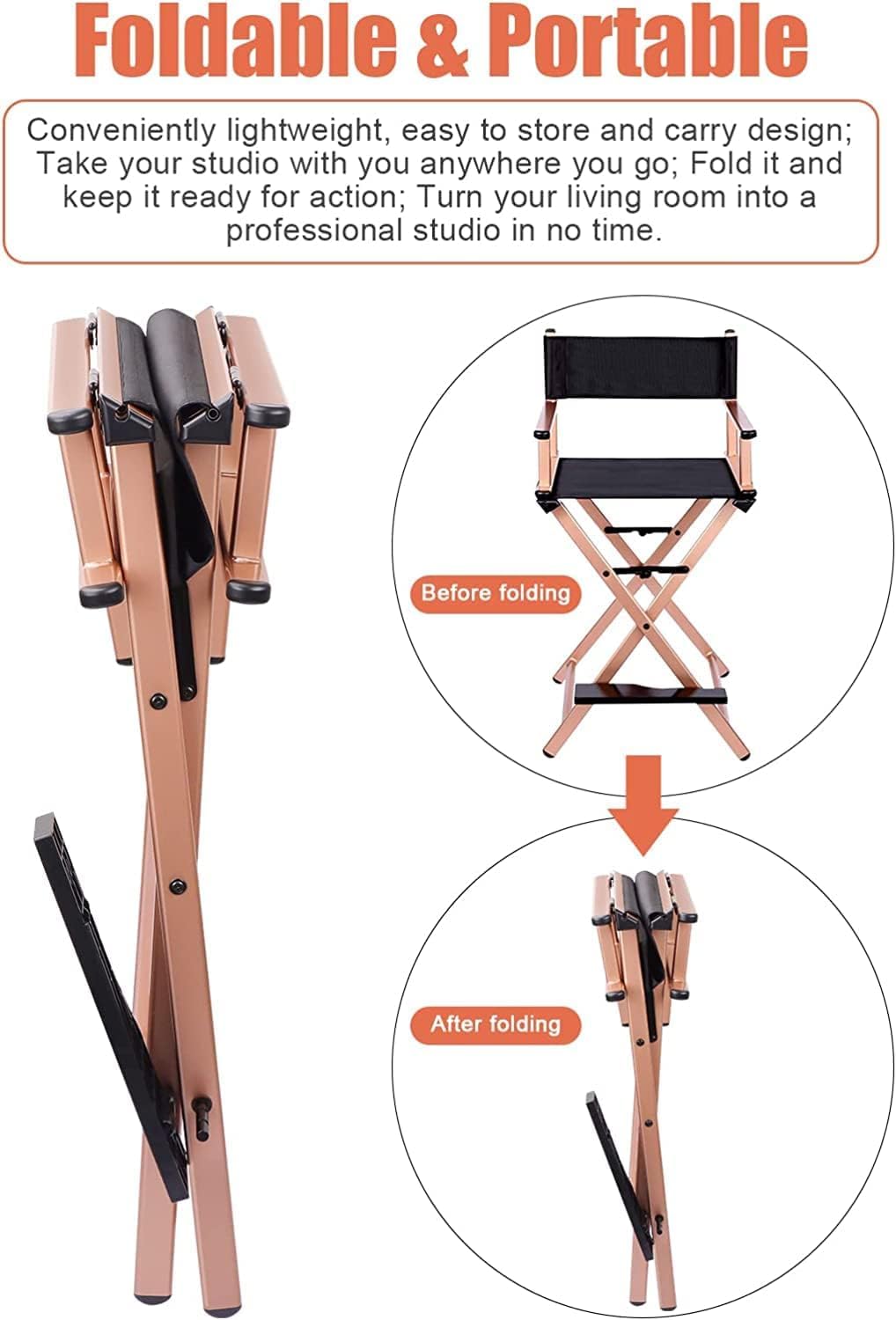 Folding Director Chair with Footrest C551700