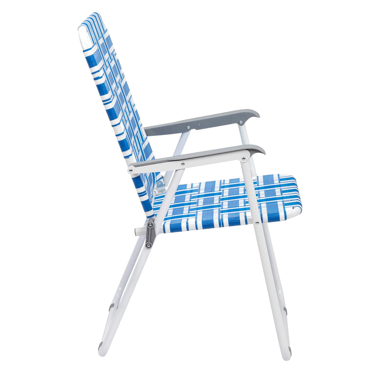 Set of 2 Blue & White Webbed Folding Chairs D6693