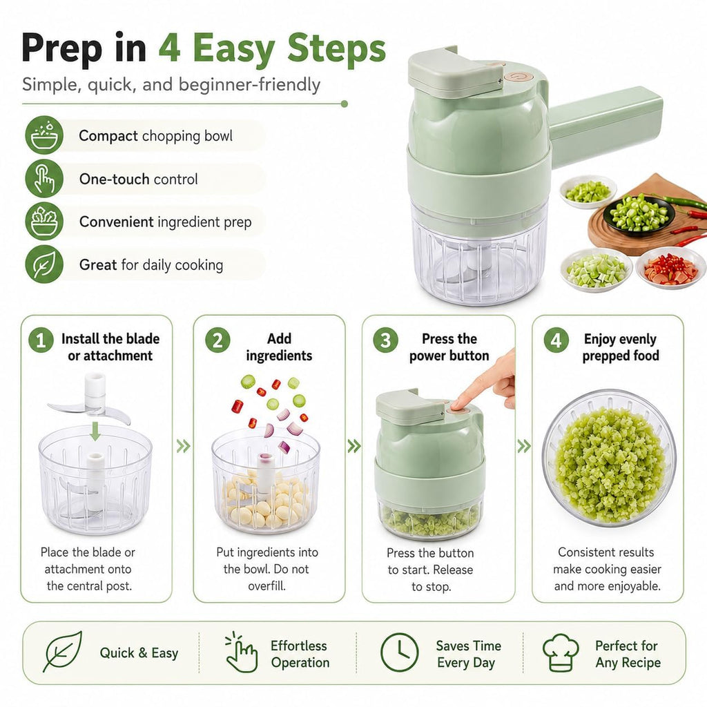 Electric 5-in-1 Handheld Vegetable Chopper Y8710