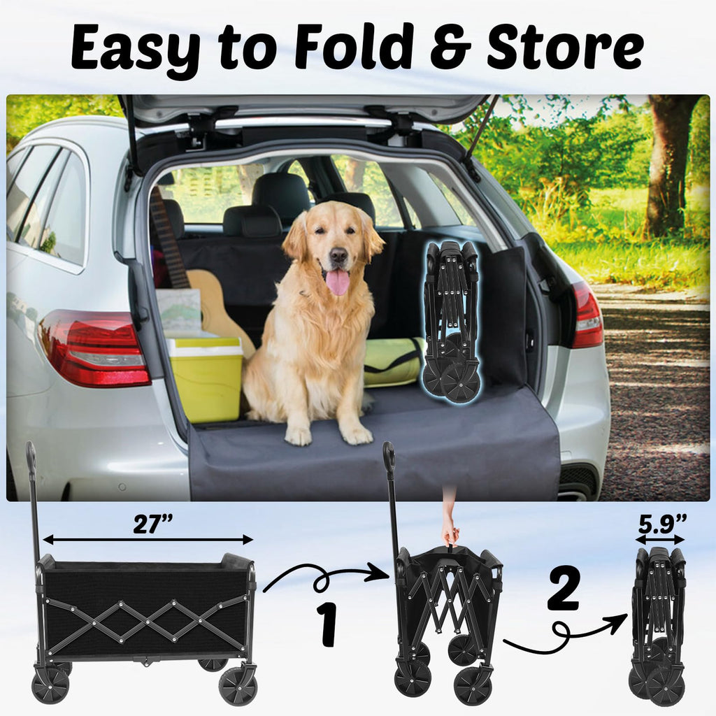 Foldable Collapsible Wagon Cart with Adjustable Handle U53024