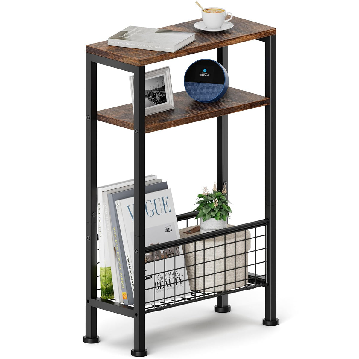 Narrow 3-Tier Wooden Side Table A102