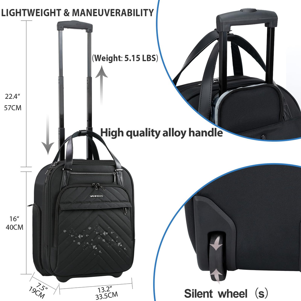 16" Underseat Rolling Lightweight Suitcase K553