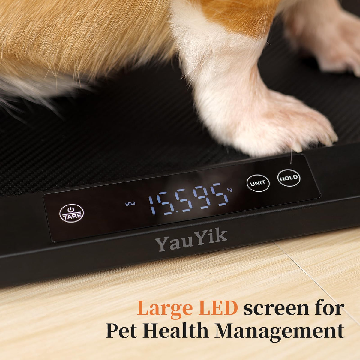 Digital Pet Scale with Non-Slip Mat, Up to 88lb, Black H526