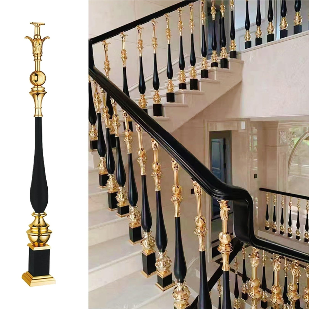 Black 6 Pack Aluminum Alloy Baluster Spindles V251