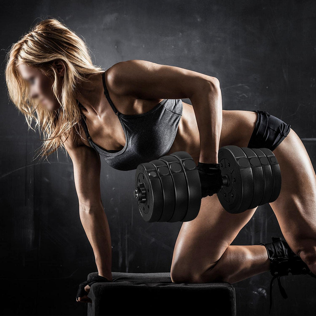 Adjustable Dumbbell Set with Spinlock Collars V25392