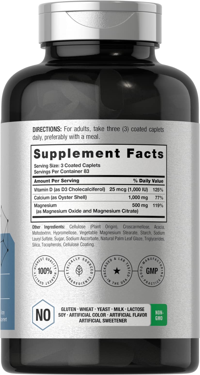 Calcium Magnesium with Vitamin D3 250 Caplets D8034