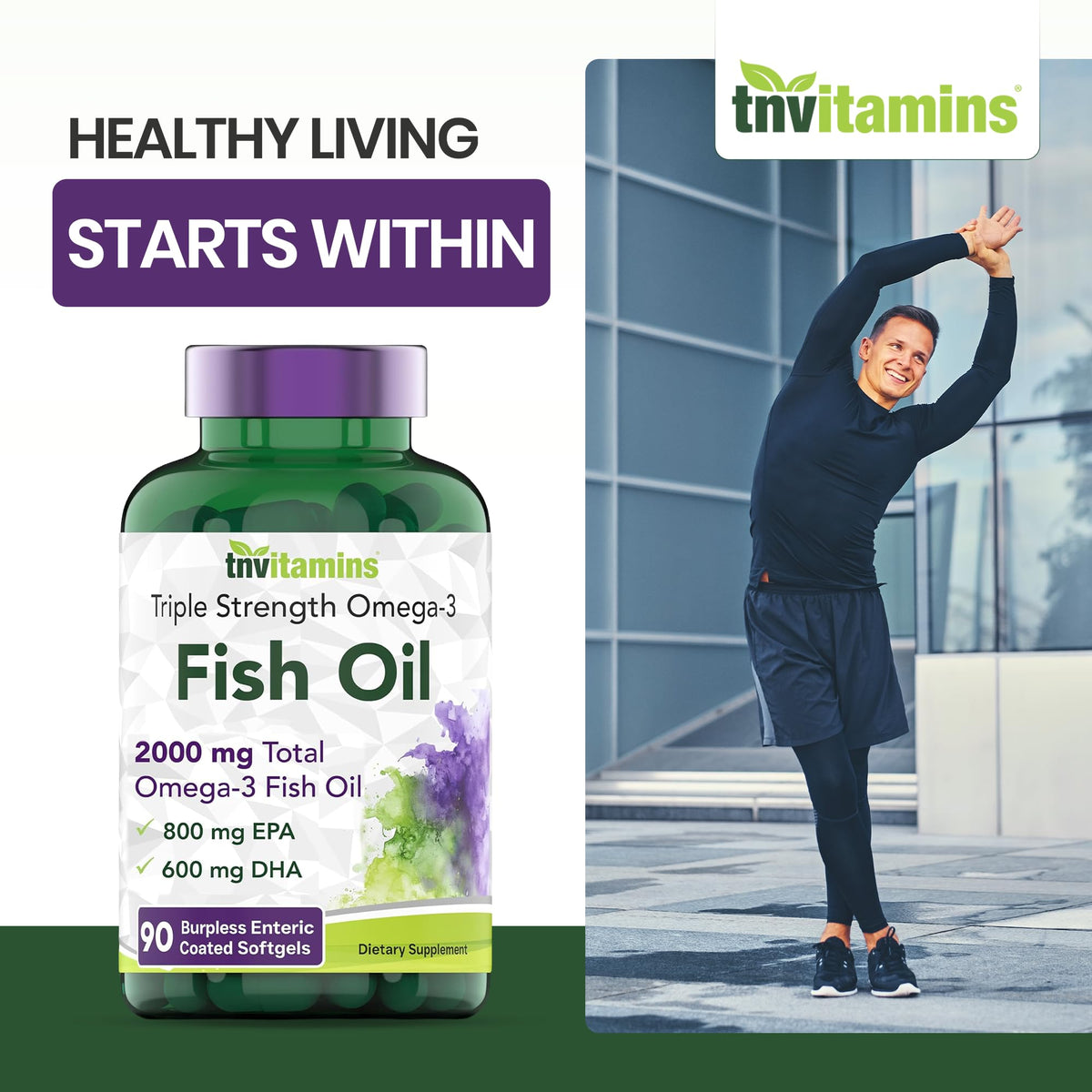 2000mg Omega-3 Fish Oil 90 Softgels K35525
